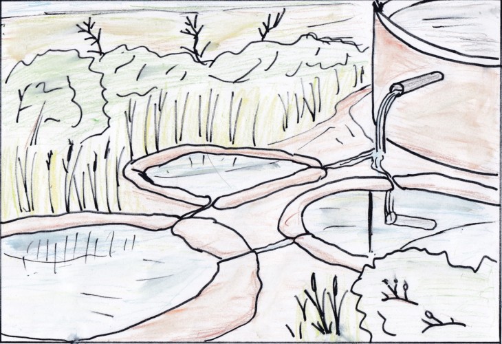drawing - hot springs
